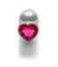 Ouch! Luxus Buttplug Herz-Gem 9,3 cm – Aluminium mit Rubellit Rosa für Intensität