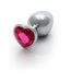 Ouch! Luxus Buttplug Herz-Gem 9,3 cm – Aluminium mit Rubellit Rosa für Intensität