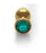 Ouch! Aluminium Buttplug Met Gouden Emerald Juweel 9,3 cm Ronde Vorm