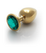 Ouch! Luxury Gold & Emerald Green Round Gem Butt Plug - 9.3 cm