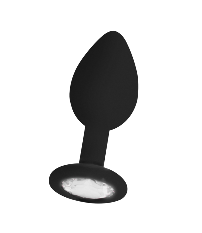Ouch! Buttplug Met Flexibele Nek En Zwarte Diamant Basis 7,3 cm