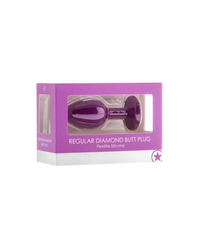 Ouch! Butt Plug Met Diamant 7,3 cm - Flexibele Nek En Comfortabel Design