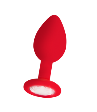 Ouch! Luxe Rode Butt Plug 7,3 cm Met Flexibele Nek En Diamantdetail