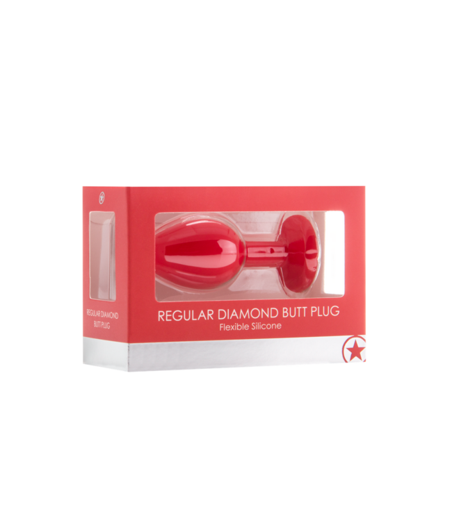 Ouch! Luxe Rode Butt Plug 7,3 cm Met Flexibele Nek En Diamantdetail