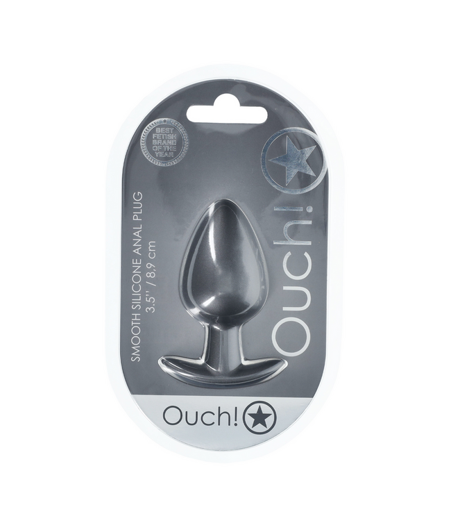 Ouch! Ouch! Soft Silicone 4 cm Gunmetal Anal Plug for Ultimate Comfort