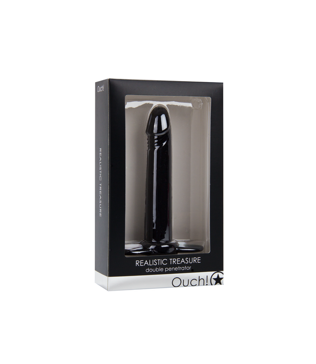Ouch! Dual Function Strap-On Sleeve Zwart 14cm – Stevige Cockring & Dildo