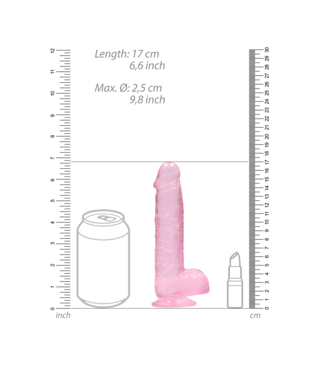 RealRock 17cm Realistic Dildo with Balls - Safe, Phthalate-Free, Suction Cup