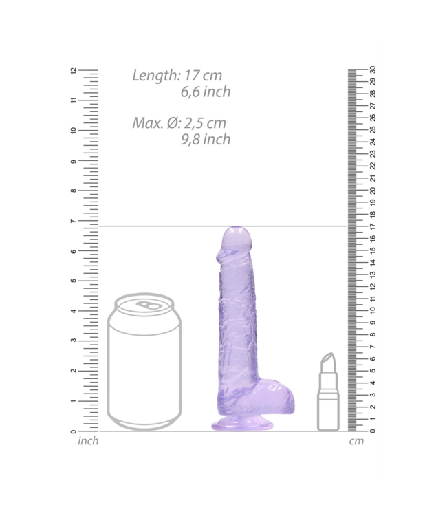 RealRock 17 cm Realistic Dildo with Balls - Body-Safe & Easy to Clean