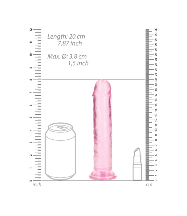 RealRock REALROCK Crystal Clear Dildo - 20 cm Suction Cup, Phthalate-Free Pleasure