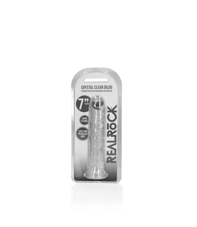 RealRock RealRock Crystal Clear Dildo 18 cm with Suction Cup - Body Safe Pleasure