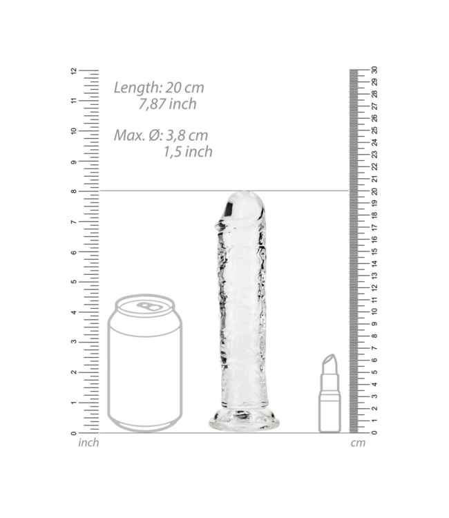 RealRock Transparante RealRock Dildo 18 cm Met Zuignap Voor Anaal En Vaginaal Gebruik