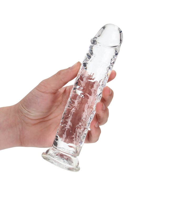 RealRock Gerader Realistik-Dildo 20 cm transparent mit Saugnapf, phthalatfrei
