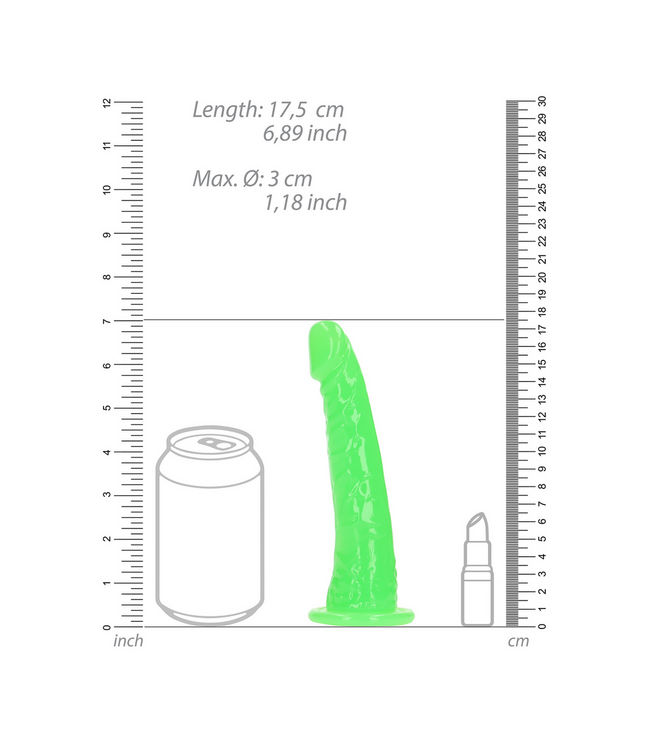 RealRock RealRock Glow In The Dark Dildo Met Zuignap 15,5 cm Slank En Realistisch