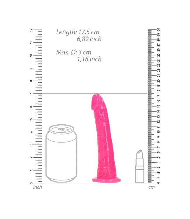 RealRock RealRock Glow In The Dark Dildo 15,5 cm Met Zuignap En Realistische Textuur