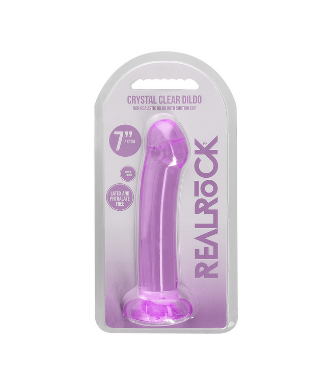 RealRock Kristallklarer Dildo mit Saugnapf 17 cm | Freihändiges Vergnügen