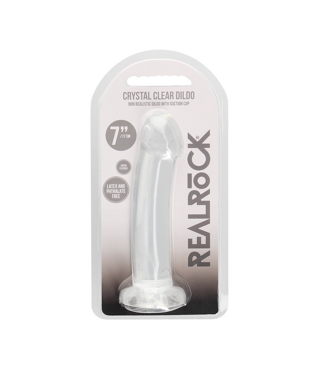 RealRock Crystal Clear Non-Realistic Dildo with Suction Cup - 17 cm