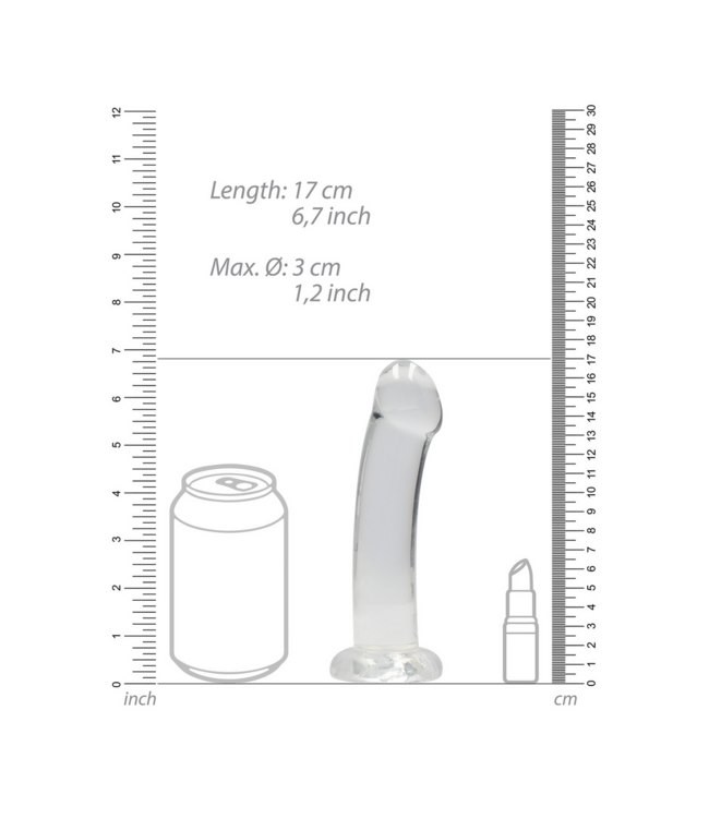 RealRock RealRock Transparante Non-Realistische Dildo Met Zuignap 17 cm