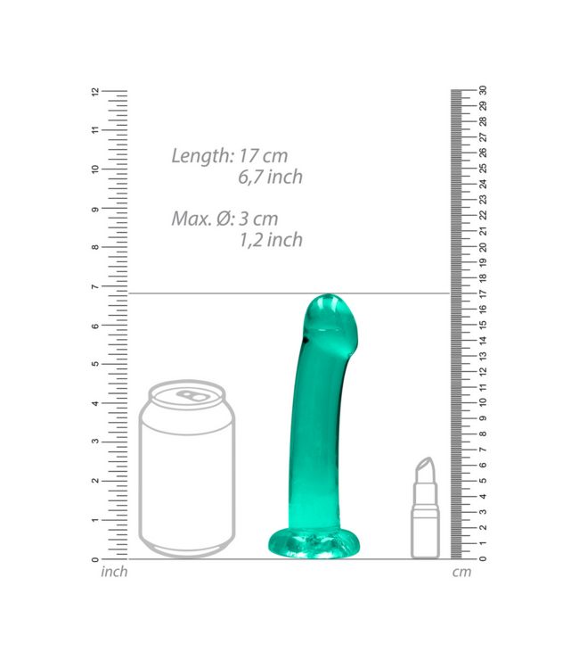 RealRock Crystal Clear Pleasure Dildo with Suction Cup - 17 cm Non-Realistic Fun