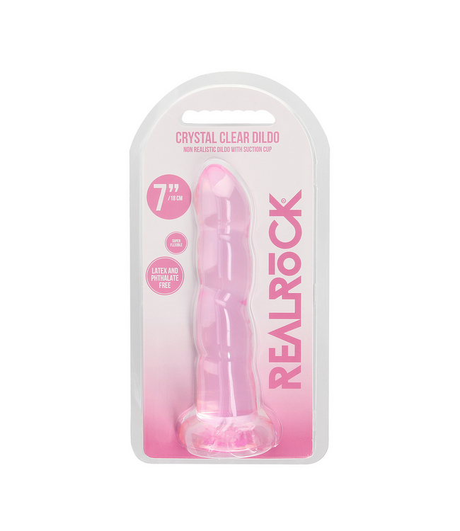 RealRock RealRock Crystal Clear Dildo Met Zuignap 18 cm – Vaginaal en Anaal Gebruik