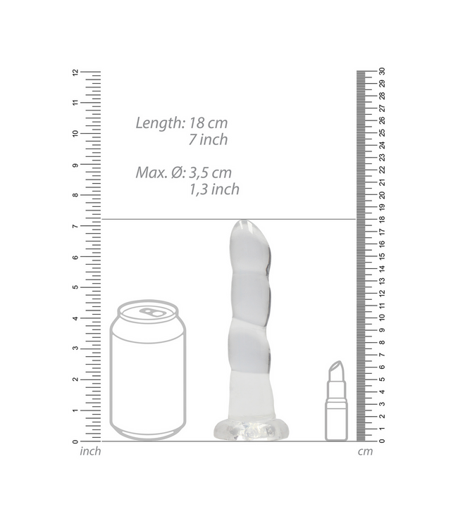 RealRock REALROCK Crystal Clear 18cm Non-Realistic Dildo with Suction Cup