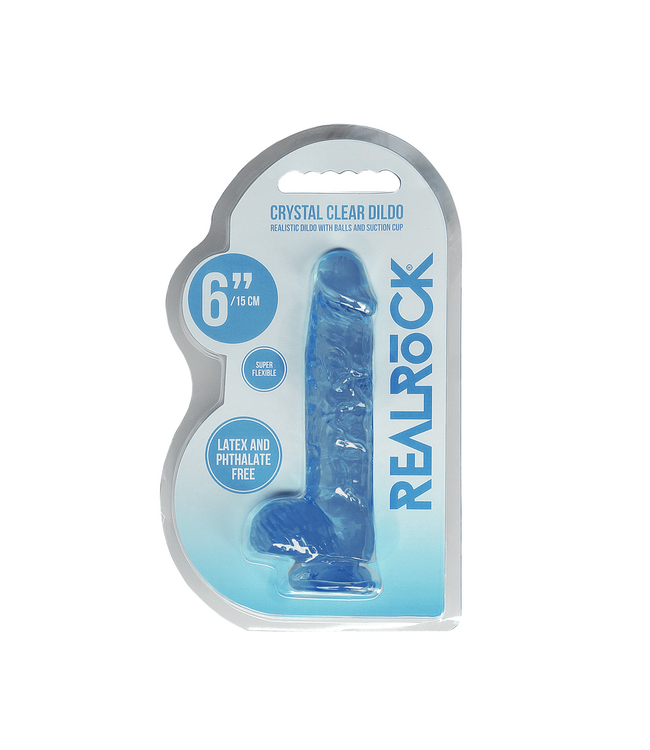 RealRock RealRock Crystal Clear 17cm Realistic Dildo with Suction Cup & Balls