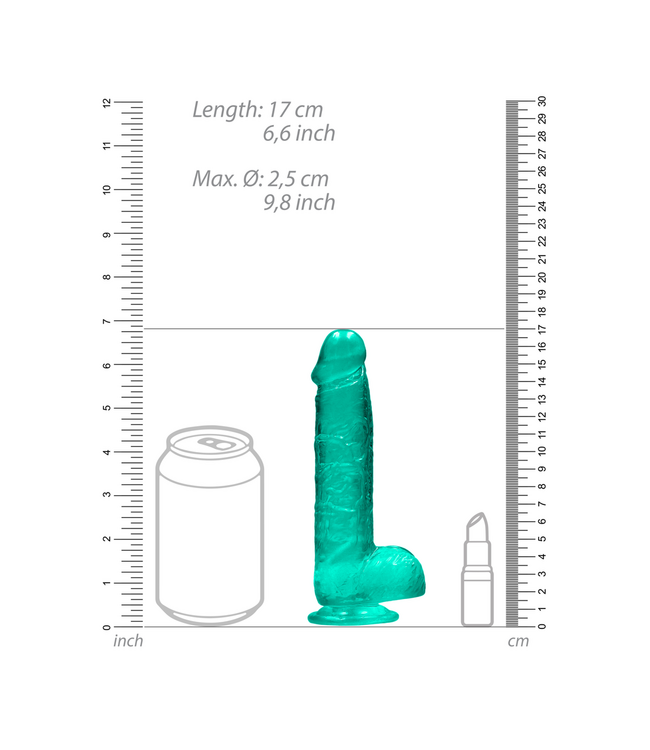 RealRock Realistischer Dildo mit Hoden – 17 cm, klar, sicher & leicht zu reinigen
