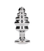 Rich by Shots Anale Plug Van Glanzende Legering Met 5 Ribbels En Wit Glazen Accent 7,3 cm