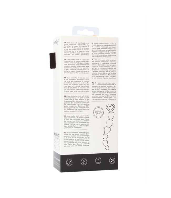 Shots Toys Zwarte Siliconen Anale Ketting 17,5 cm – Veilig & Comfortabel Gebruik