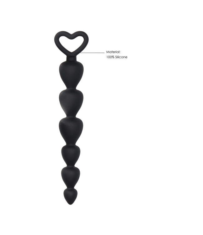 Shots Toys Zwarte Siliconen Anale Ketting 17,5 cm – Veilig & Comfortabel Gebruik