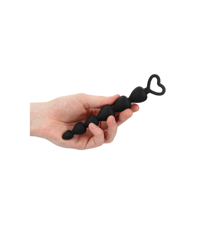Shots Toys Zwarte Siliconen Anale Ketting 17,5 cm – Veilig & Comfortabel Gebruik