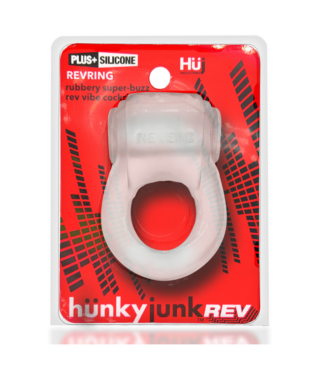 Hunkyjunk Revring Buzz Vibe Cock Ring - 360° Waterproof Pleasure Ice Blue