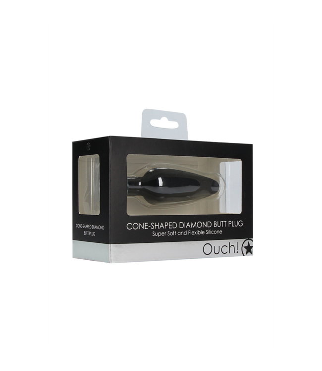 Ouch! Elegant Cone-Shaped Diamond Butt Plug - 11.4 cm for Stylish Stimulation