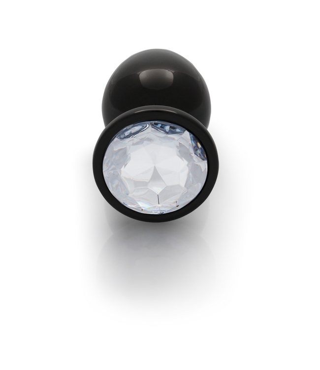 Ouch! Stylish Gunmetal Gemstone Butt Plug - 9.3 cm for Sensational Pleasure