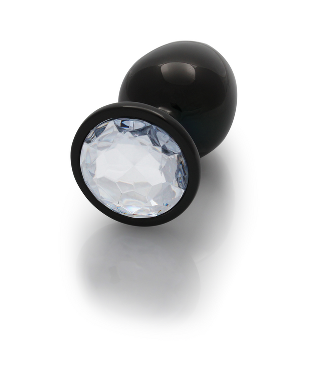Ouch! Aluminium Juweel Butt Plug 9,3 cm Met Koel Metalen Oppervlak Gunmetal