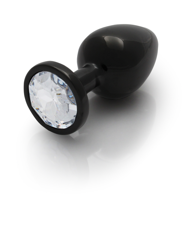 Ouch! Stylish Gunmetal Gemstone Butt Plug - 9.3 cm for Sensational Pleasure