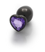Ouch! Ouch! Aluminium Buttplug Met Hartvormige Juweelbasis 9,3 cm Zwart
