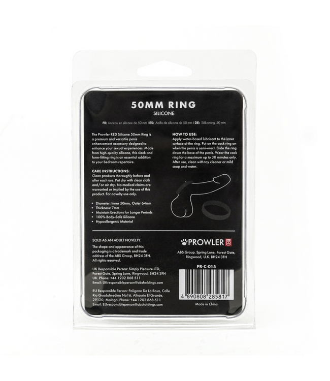 Prowler Red Prowler RED Silicone 50mm Ring - Enhance Erections & Sensations