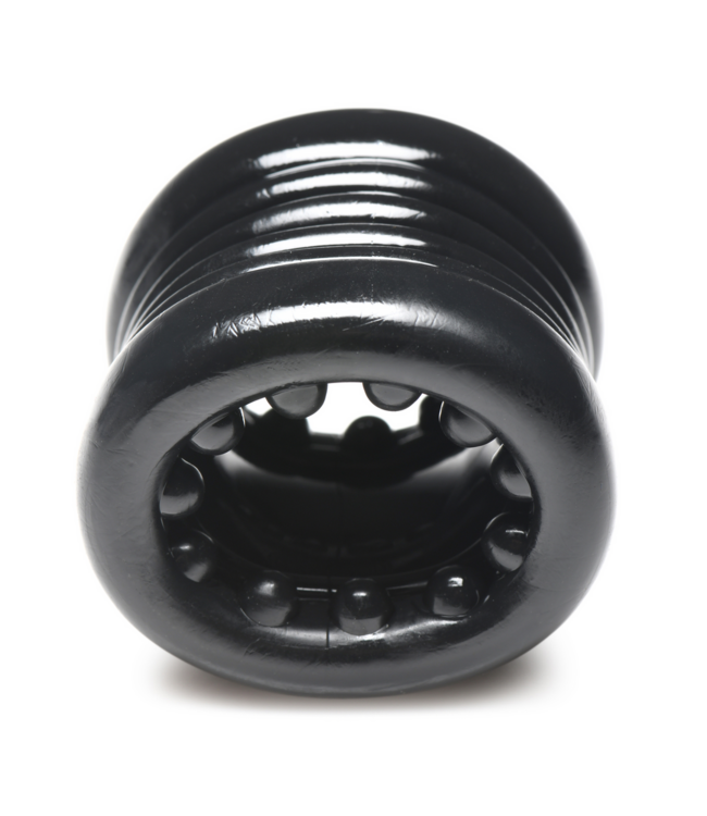 XR Brands Stacked Ball Stretcher Zwart - Comfortabele Veilige TPE Ballenring