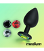 Crushious Crushious Siliconen Anale Plug 8 cm Met Verwisselbare Strasssteentjes Zwart