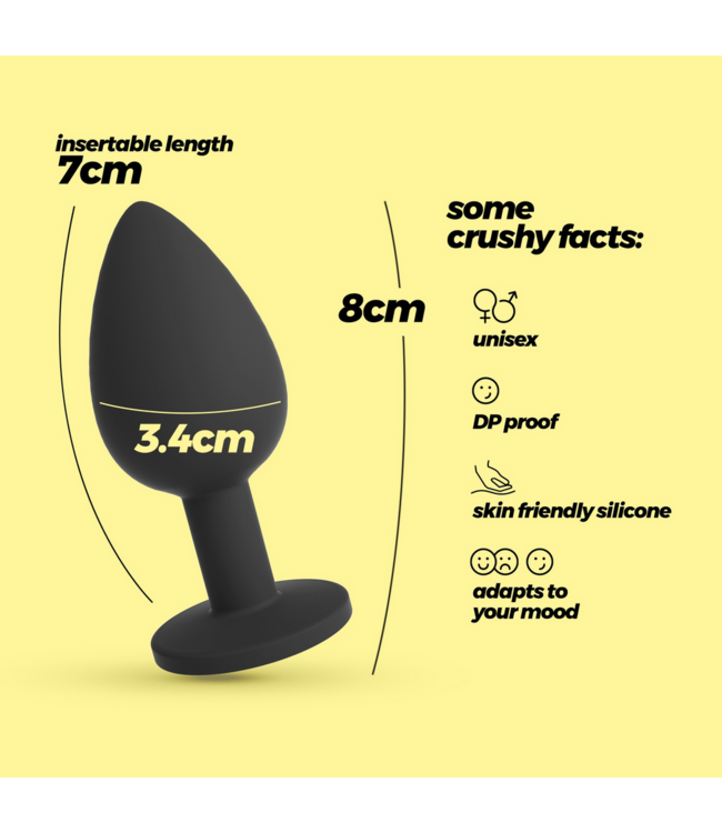 Crushious Camileo 8cm Silicone Anal Plug with 4 Interchangeable Gemstones