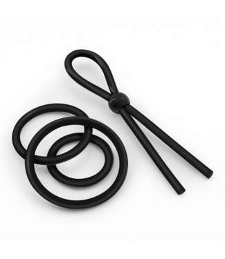Crushious Crushious Verstelbare Siliconen Cockring Set Met 3 Maten Zwart