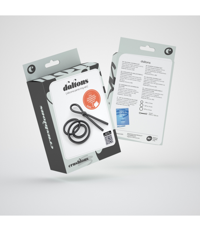 Crushious Daltons Silikon-Cockring-Set - 3 Ringe & 1 verstellbar, Schwarz