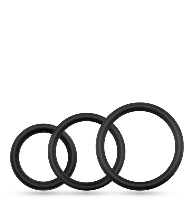 Crushious Crushious Verstelbare Siliconen Cockring Set Met 3 Maten Zwart