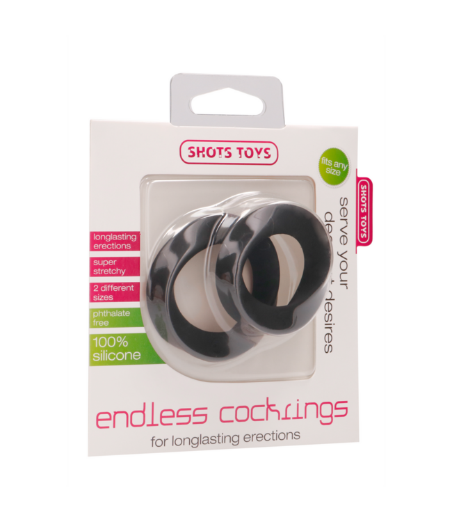 Shots Toys Siliconen Cockring Set Groot & Medium Met Uniek Draaiend Ontwerp | Shots Toys