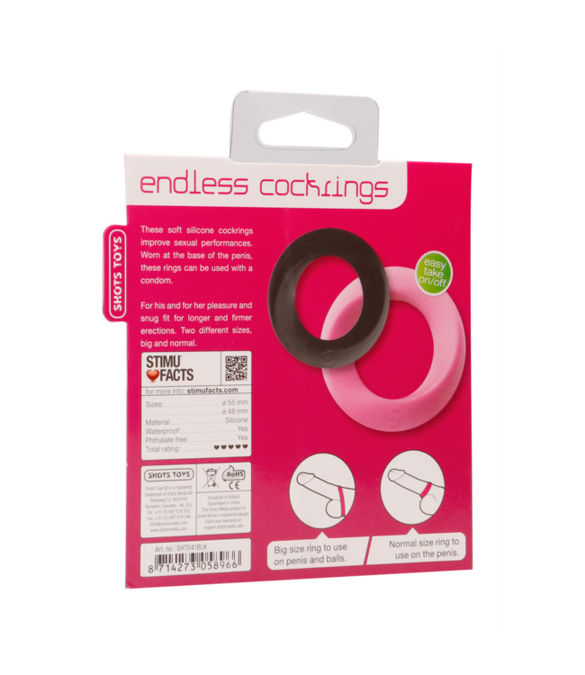 Shots Toys Endless Cock Rings Set - Large & Medium for Ultimate Pleasure