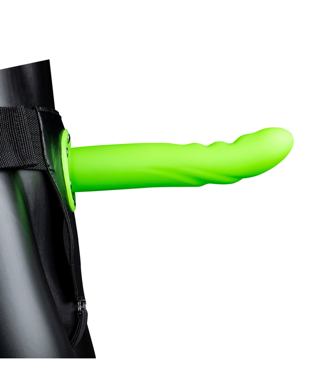 Ouch! Hollow Glow in the Dark Strap-On Neon Groen 20,6 cm Verstelbaar