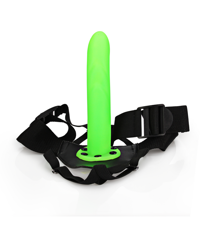 Ouch! Hollow Glow in the Dark Strap-On Neon Groen 20,6 cm Verstelbaar