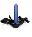 Ouch! Verstelbare Gebogen Hollow Strap-On Met Reliëf En Comfortabele Heupband - Blauw
