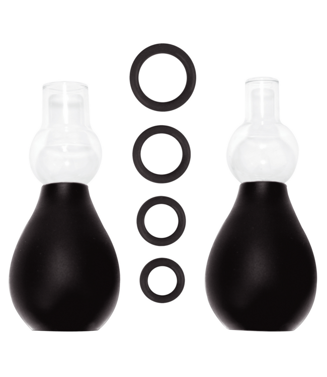 Ouch! Tepelversteviger Set Met Pomp En Rubber Ringen Voor Intensiteit En Gevoeligheid