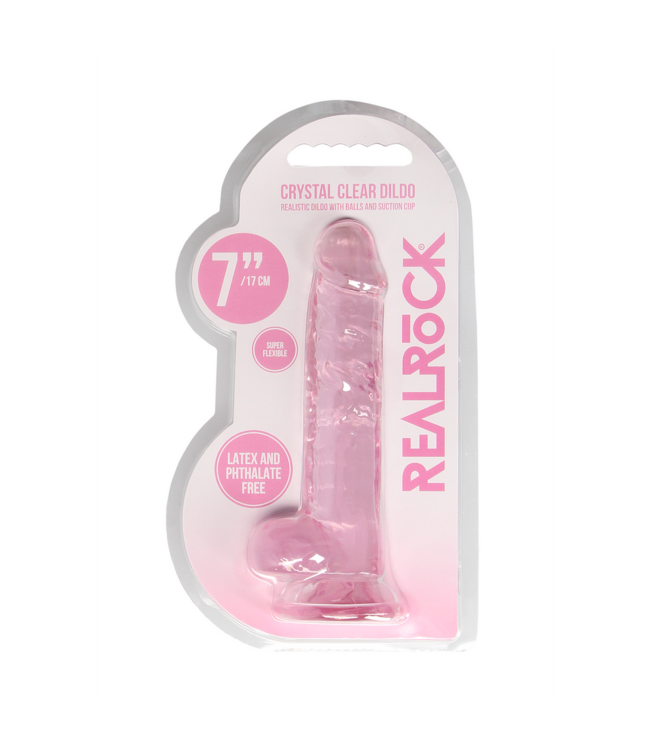 RealRock REALROCK 19cm Realistic Dildo with Balls - Body-Safe & Crystal Clear